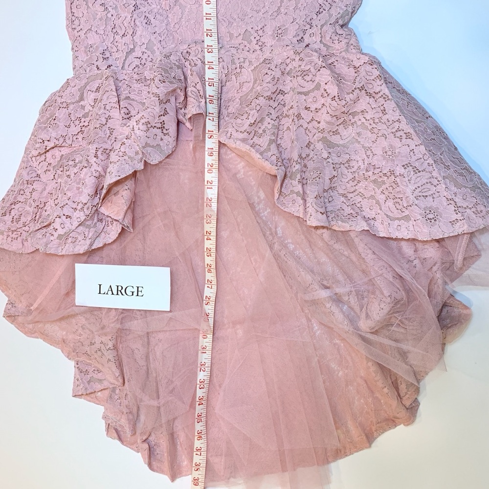 Fancy Blush Lace High-Low Skirt - Picture 10 of 16